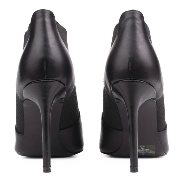 NWOT Nine West Black Leather Stiletto Pointed Toe Booties | Size 8M - Picture 3 of 14